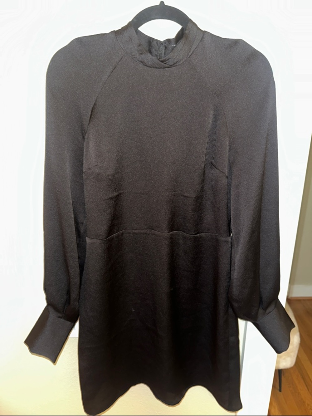 Express Black Mock Neck Long Sleeve Dress
